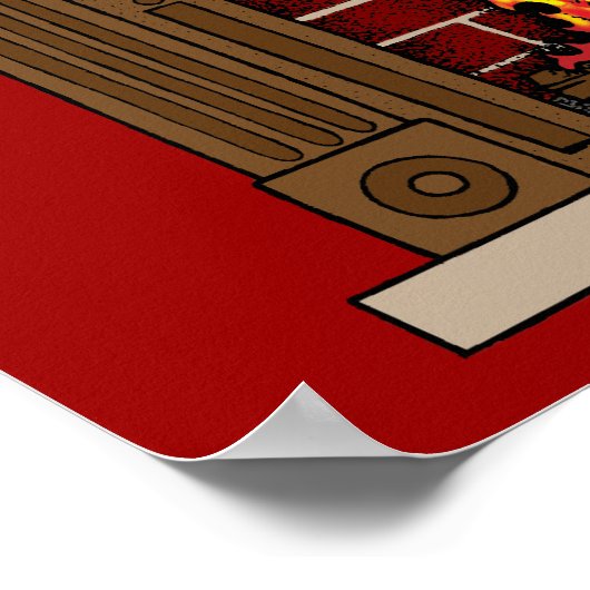 Fireplace op kerstavond poster (Hoek)