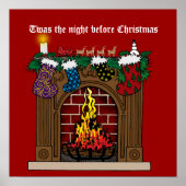 Fireplace op kerstavond poster (Voorkant)