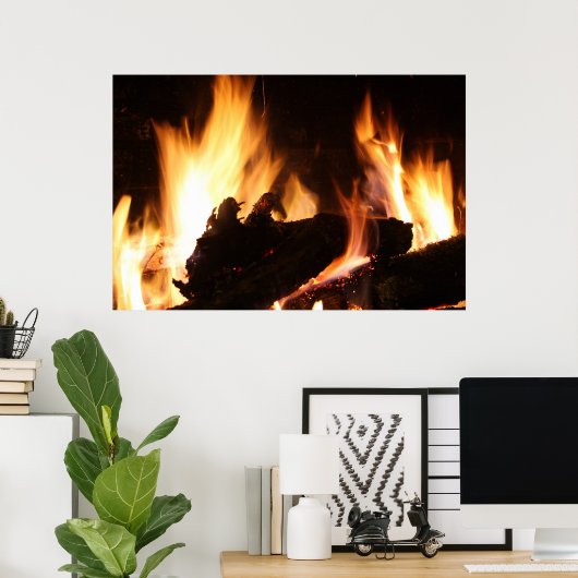Fireplace Poster (Thuiskantoor)