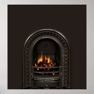Fireplace-Poster voor back-upfiches Poster