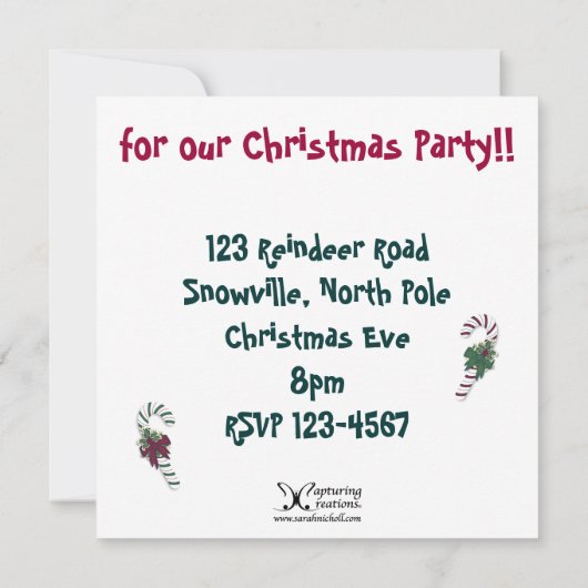 Fireplace Santa Invitation Kaart (Achterkant)