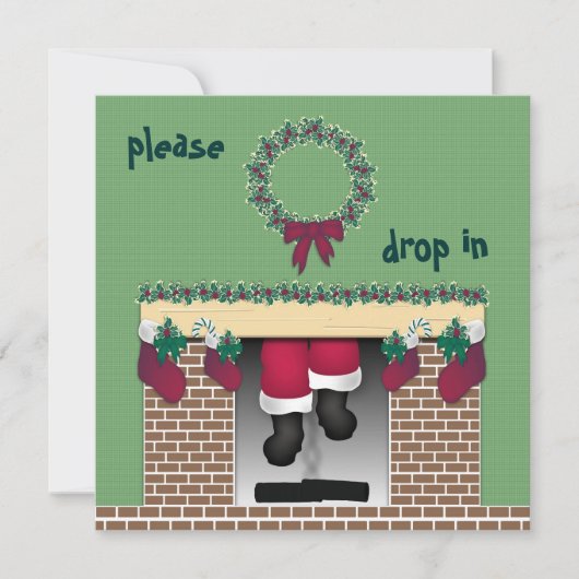 Fireplace Santa Invitation Kaart (Voorkant)