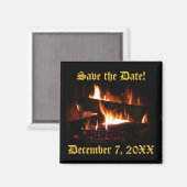 Fireplace Save the Date Magnet (Voorkant / Achterkant)