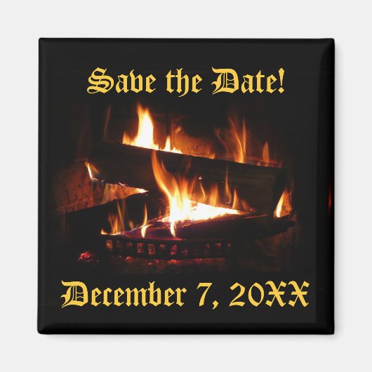 Fireplace Save the Date Magnet (Voorkant)