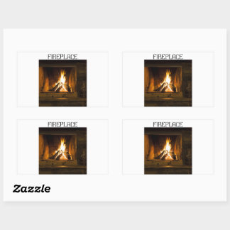 Fireplace Square Stickers door Warrior_Wares_Inc