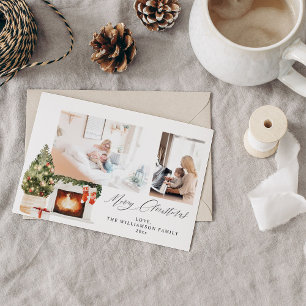 Fireplace Stockings & kerstboom foto Kaart