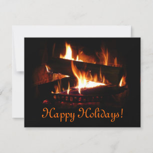 Fireplace Warm Winter Holiday Kaart