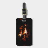 Fireplace Warm Winter Scene Photography Bagagelabel (Voorkant verticaal)