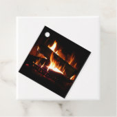 Fireplace Warm Winter Scene Photography Bedankjes Labels (In situ)
