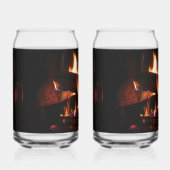 Fireplace Warm Winter Scene Photography Blikvorm Glas (Voorkant)