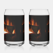 Fireplace Warm Winter Scene Photography Blikvorm Glas (Achterkant)