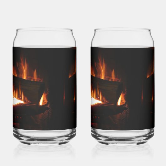 Fireplace Warm Winter Scene Photography Blikvorm Glas (Achterkant)