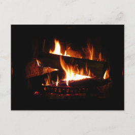 Fireplace Warm Winter Scene Photography Briefkaart