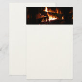 Fireplace Warm Winter Scene Photography Briefpapier (Voorkant / Achterkant)
