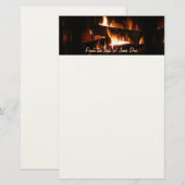 Fireplace Warm Winter Scene Photography Briefpapier (Voorkant / Achterkant)