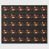 Fireplace Warm Winter Scene Photography Cadeaupapier (Vlak)