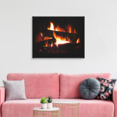 Fireplace Warm Winter Scene Photography Canvas Afdruk (Insitu (Woonkamer))