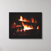 Fireplace Warm Winter Scene Photography Canvas Afdruk (Voorkant)