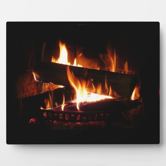 Fireplace Warm Winter Scene Photography Fotoplaat (Voorkant)