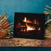Fireplace Warm Winter Scene Photography Fotoplaat (Zijkant)