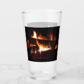 Fireplace Warm Winter Scene Photography Glas (Achterkant)