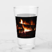 Fireplace Warm Winter Scene Photography Glas (Voorkant)