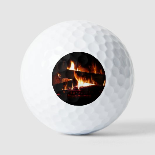Fireplace Warm Winter Scene Photography Golfballen (Voorkant)