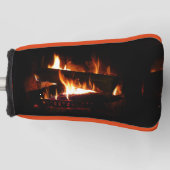 Fireplace Warm Winter Scene Photography Golfheadcover (Voorkant)