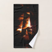 Fireplace Warm Winter Scene Photography Handdoek (Handdoek)