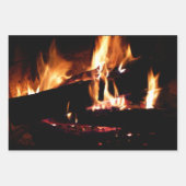 Fireplace Warm Winter Scene Photography Inpakpapier Vel (Voorkant 2)