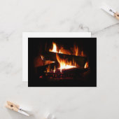 Fireplace Warm Winter Scene Photography Kaart (Voorkant / Achterkant in situ)
