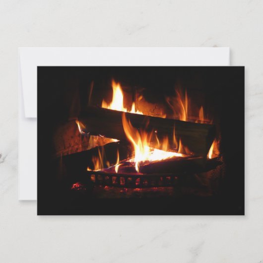 Fireplace Warm Winter Scene Photography Kaart (Voorkant)