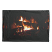 Fireplace Warm Winter Scene Photography Kussensloop (Achterkant)