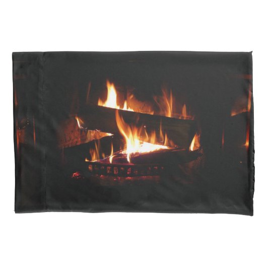 Fireplace Warm Winter Scene Photography Kussensloop (Voorkant)