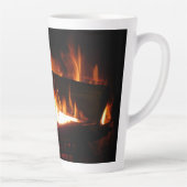 Fireplace Warm Winter Scene Photography Latte Mok (Rechts)