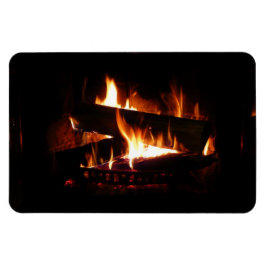 Fireplace Warm Winter Scene Photography Magneet