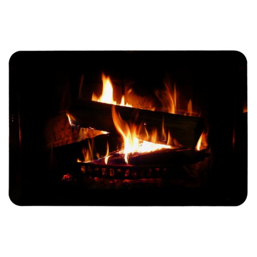 Fireplace Warm Winter Scene Photography Magneet (Horizontaal)