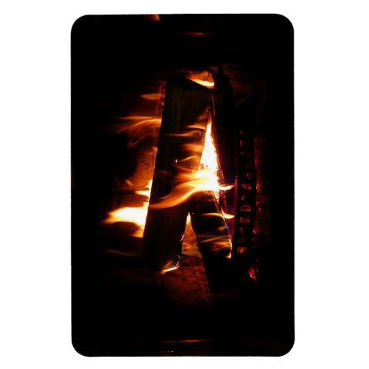 Fireplace Warm Winter Scene Photography Magneet (Verticaal)