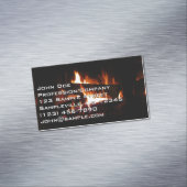 Fireplace Warm Winter Scene Photography Magnetisch Visitekaartje (Voorbeeld)