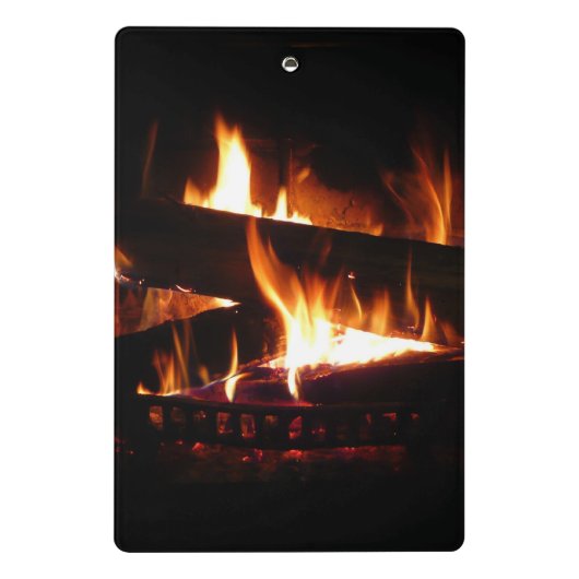 Fireplace Warm Winter Scene Photography Mini Klembord (Achterkant)