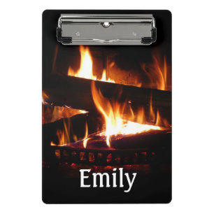 Fireplace Warm Winter Scene Photography Mini Klembord