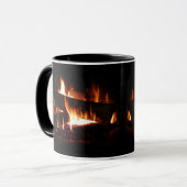 Fireplace Warm Winter Scene Photography Mok (Voorkant links)