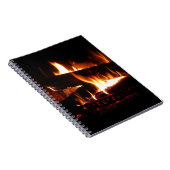 Fireplace Warm Winter Scene Photography Notitieboek (Rechterzijde)