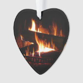 Fireplace Warm Winter Scene Photography Ornament (voorkant)