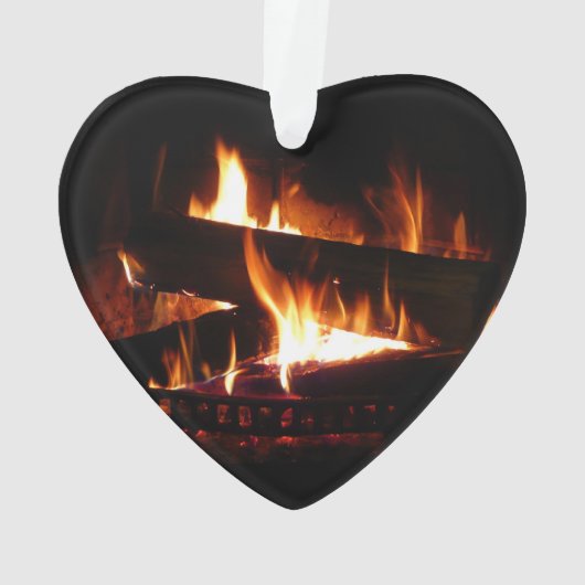 Fireplace Warm Winter Scene Photography Ornament (achterkant)