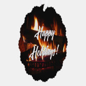 Fireplace Warm Winter Scene Photography Ornament Kaart (Rechts)