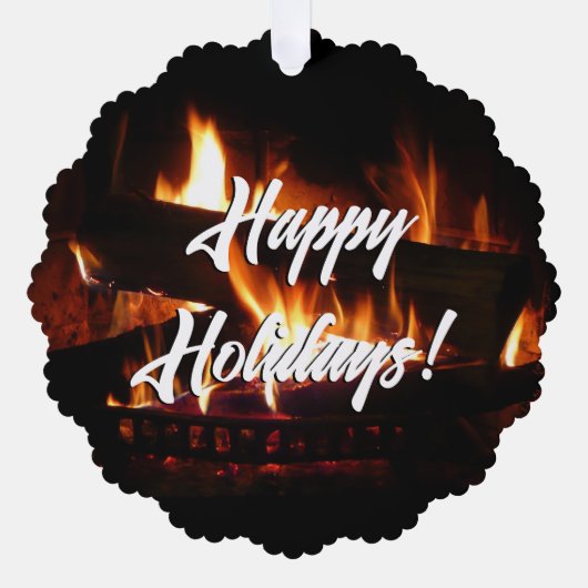 Fireplace Warm Winter Scene Photography Ornament Kaart (Voorkant)