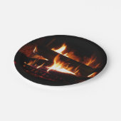 Fireplace Warm Winter Scene Photography Papieren Bordje (Gekanteld)