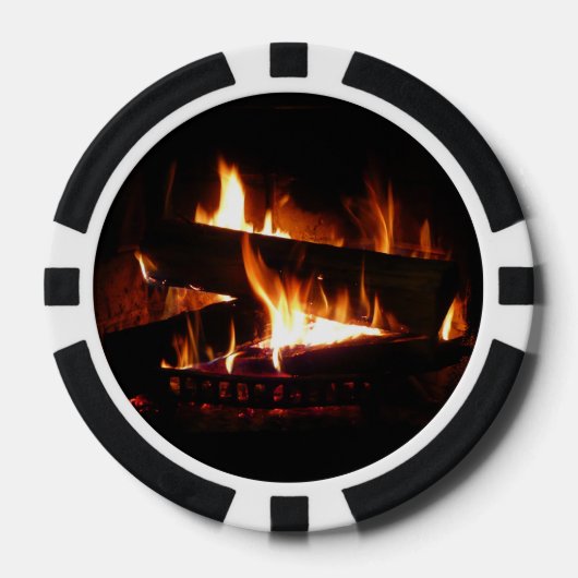 Fireplace Warm Winter Scene Photography Poker Chips (Voorkant)