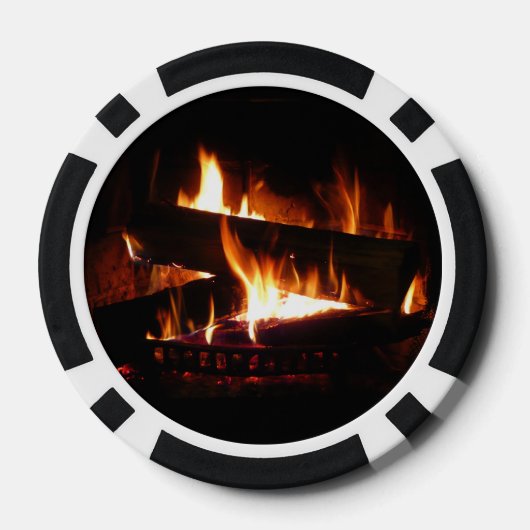 Fireplace Warm Winter Scene Photography Poker Chips (Achterkant)